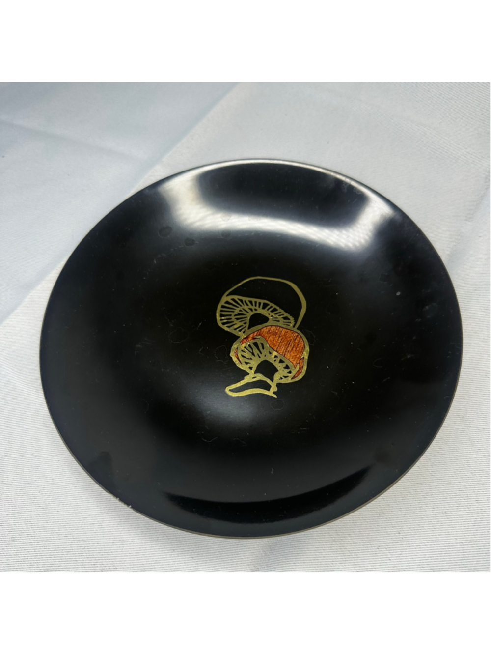 Vintage Couroc of Monterey Mid-Century Inlaid Mushroom Bowl / Plate